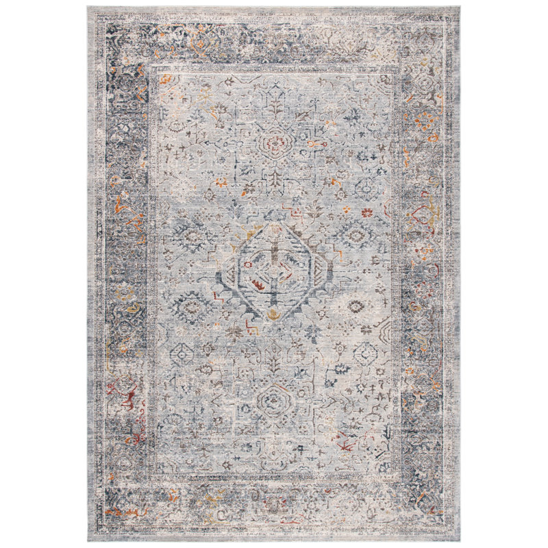Lauren Ralph Lauren Chevy Oriental Light Gray/Navy Blue Area Rug Wayfair